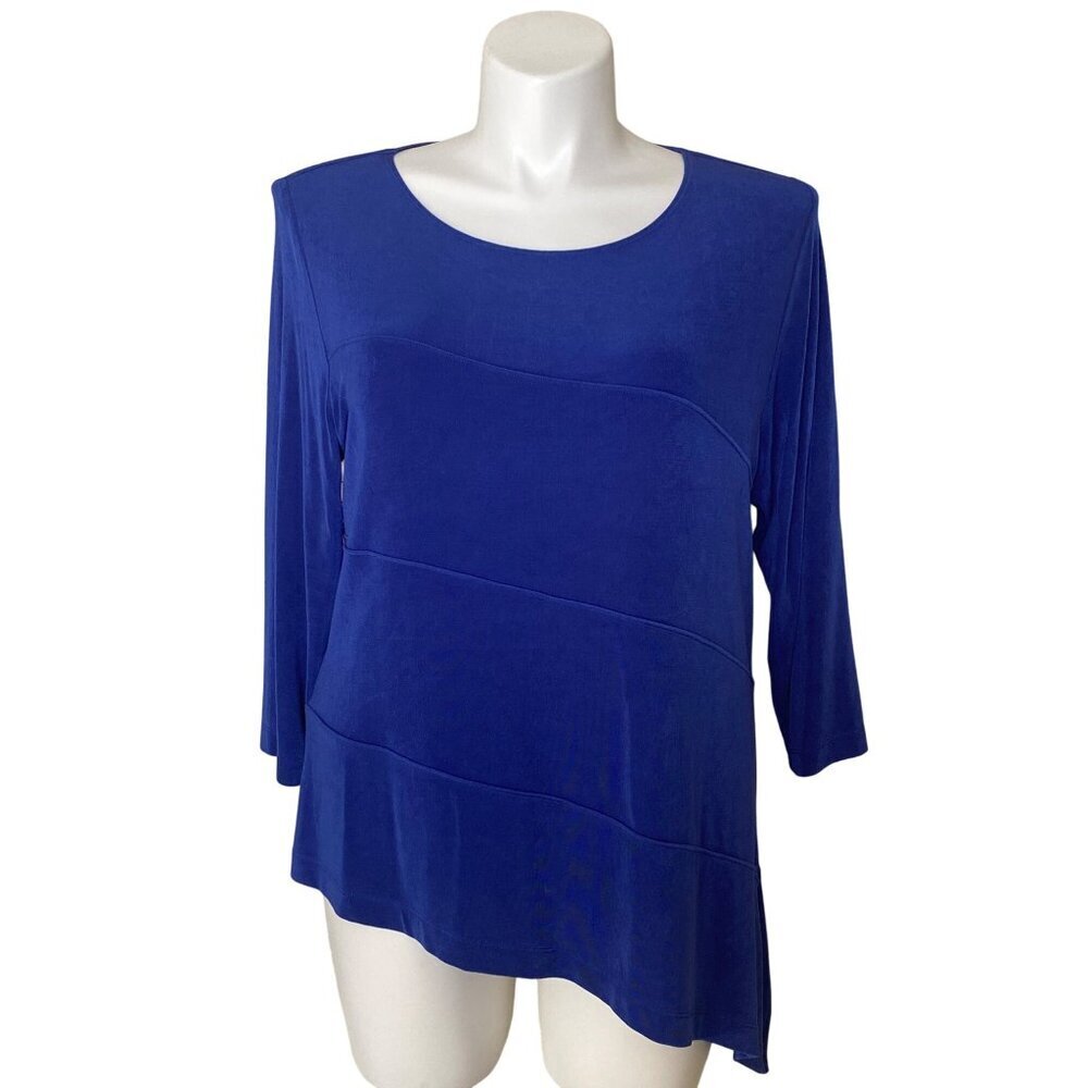 Chico's Blue Asymmetrical Top